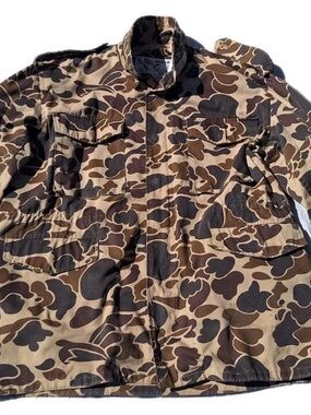 Vintage Duck Bay Jacket Men's Size  Large Camo Hunting Field Duck Outdoors 90s